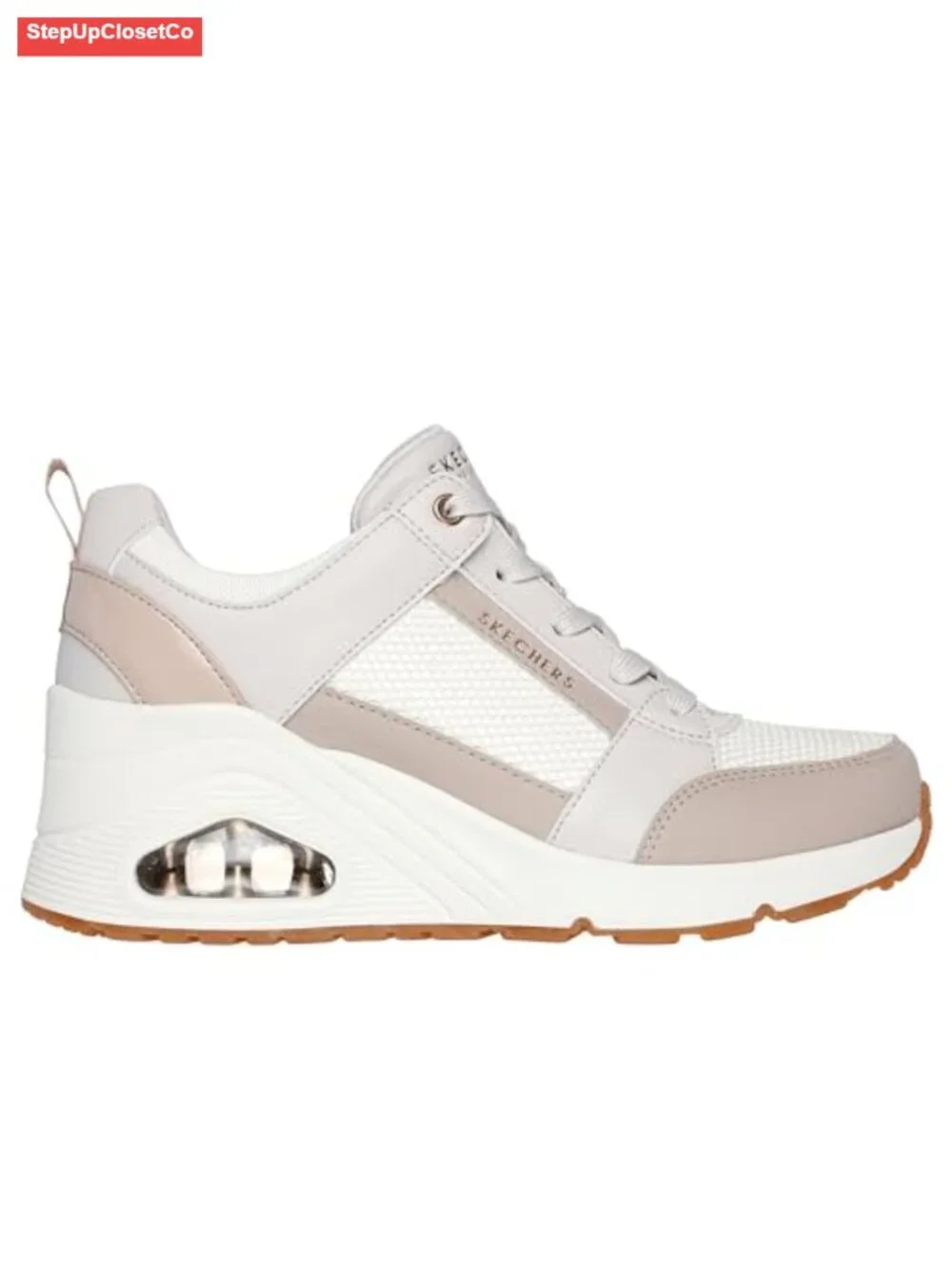 Women's Wedge Sneakers - Memory Foam, Lace-Up, 2-Inch Heel